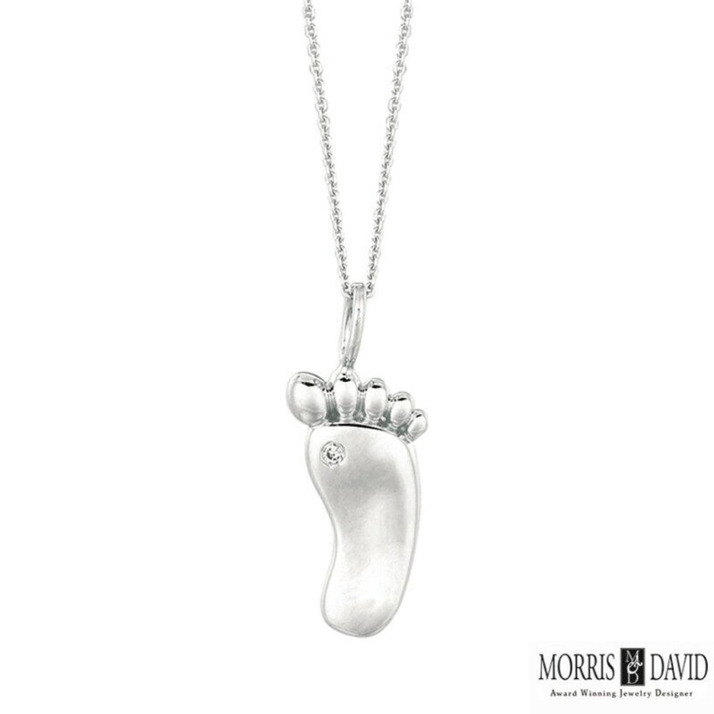 Natural Diamond Foot Pendant Necklace